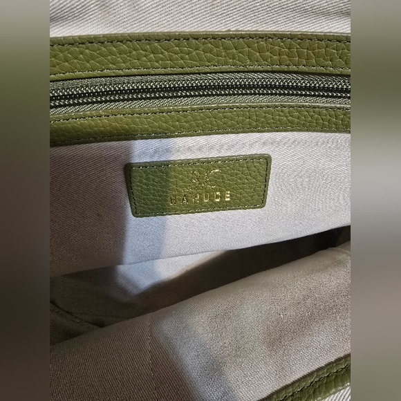 Rare Banuce Style 8 Leather Tote Shoulder Bag Amazing Green Color Never Carried - Picture 5 of 5